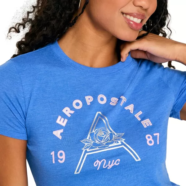 AEROPOSTALE Womens Shine Short Sleeve Graphic TeeBlue My Mind