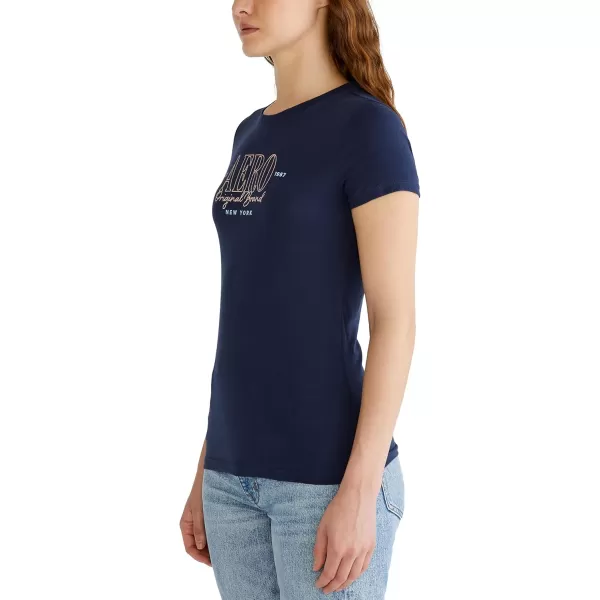 AEROPOSTALE Womens Shine Short Sleeve Graphic TeeCadet Navy