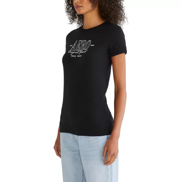AEROPOSTALE Womens Shine Short Sleeve Graphic TeeDark Black