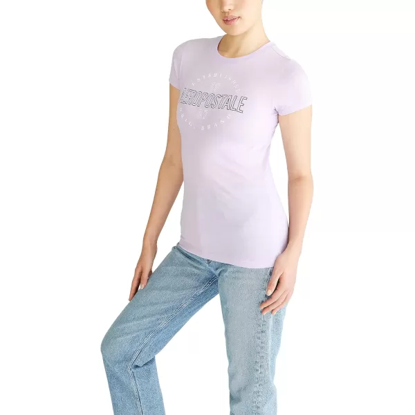 AEROPOSTALE Womens Shine Short Sleeve Graphic TeeViolet Tint