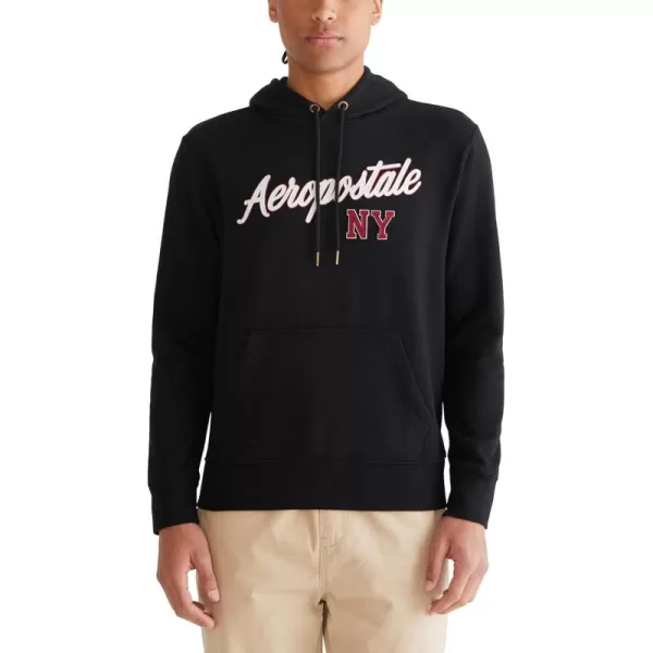 AEROPOSTALE Mens Aero Logo Popover HoodieScriptDark Black
