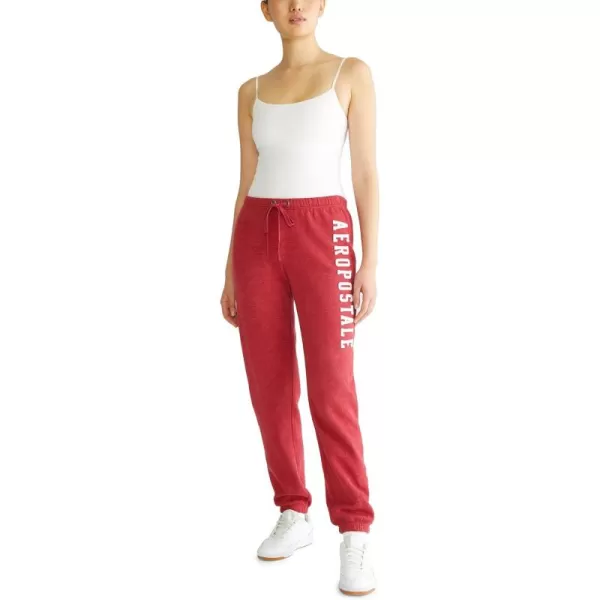 AEROPOSTALE Womens Aero Logo CinchJogger PantArchesCerise Red