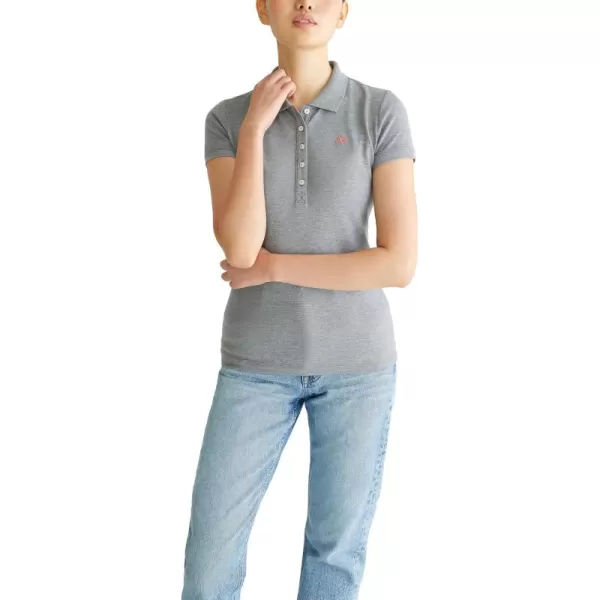 AEROPOSTALE Womens Aero Solid A87 PoloMedium Heather Grey