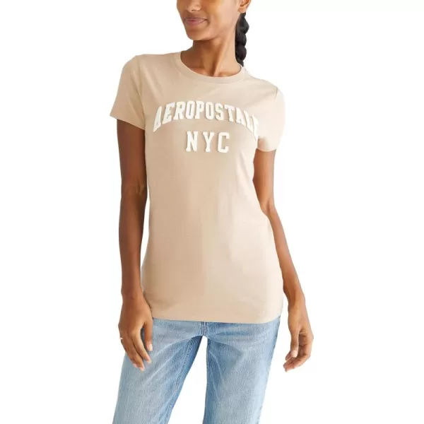 AEROPOSTALE Womens Arch Short Sleeve Graphic TeeNatural