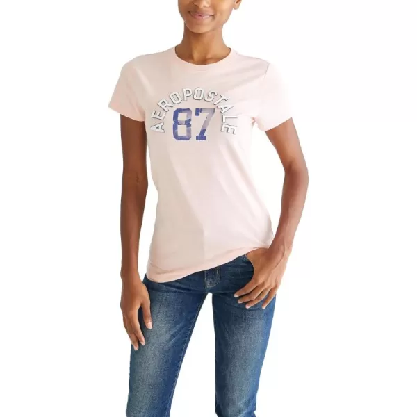 AEROPOSTALE Womens Arch Short Sleeve Graphic TeeSilver Pink