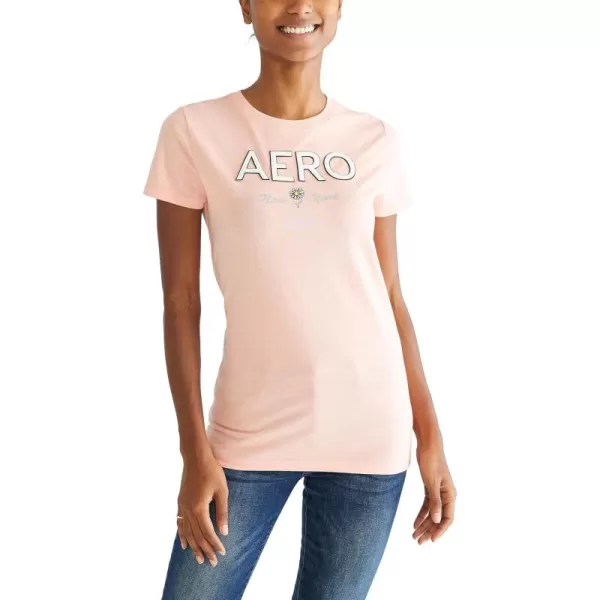 AEROPOSTALE Womens Block Short Sleeve Graphic TeeCandlelight Peach