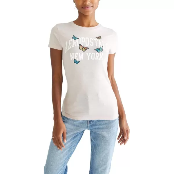 AEROPOSTALE Womens Butterflies Short Sleeve Graphic TeeInnocence