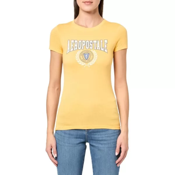 AEROPOSTALE Womens Collegiate Short Sleeve Graphic TeeAmber Yellow