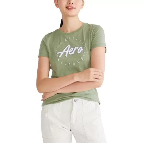 AEROPOSTALE Womens Script Short Sleeve Graphic TeeSucculent