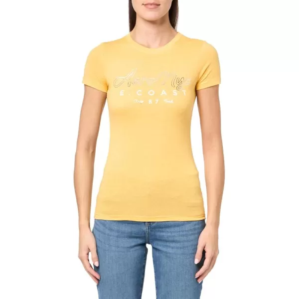 AEROPOSTALE Womens Shine Short Sleeve Graphic TeeAmber Yellow