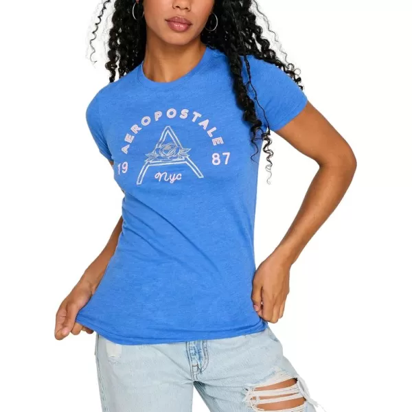 AEROPOSTALE Womens Shine Short Sleeve Graphic TeeBlue My Mind