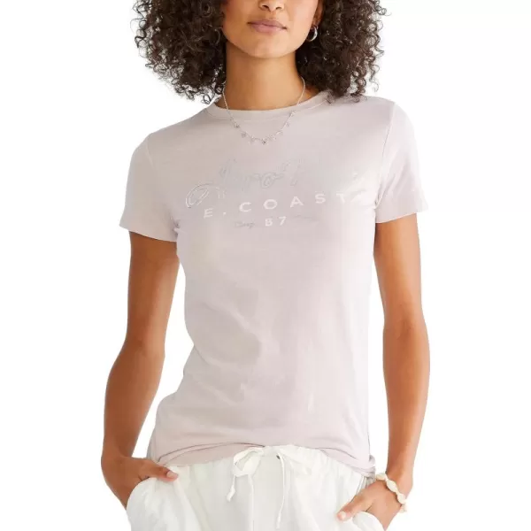 AEROPOSTALE Womens Shine Short Sleeve Graphic TeeSilver Pink