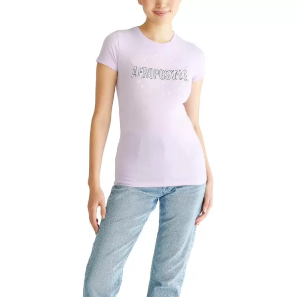 AEROPOSTALE Womens Shine Short Sleeve Graphic TeeViolet Tint
