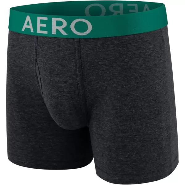 AEROPOSTALE Mens Boxer Briefs 4 Pack Cotton Stretch Boxer Briefs UnderwearCharcoalStripeWineBlue