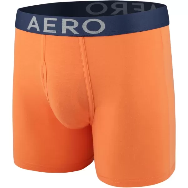 AEROPOSTALE Mens Boxer Briefs 4 Pack Cotton Stretch Boxer Briefs UnderwearGreenHeatherOrangeNavy