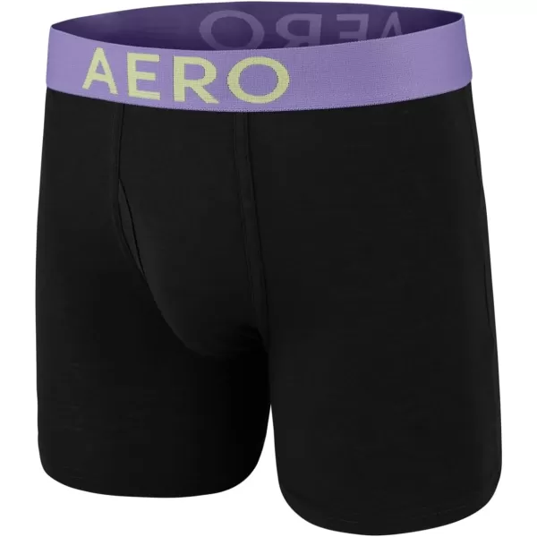 AEROPOSTALE Mens Boxer Briefs 4 Pack Cotton Stretch Boxer Briefs UnderwearPurpleNavyMint GreenBlack