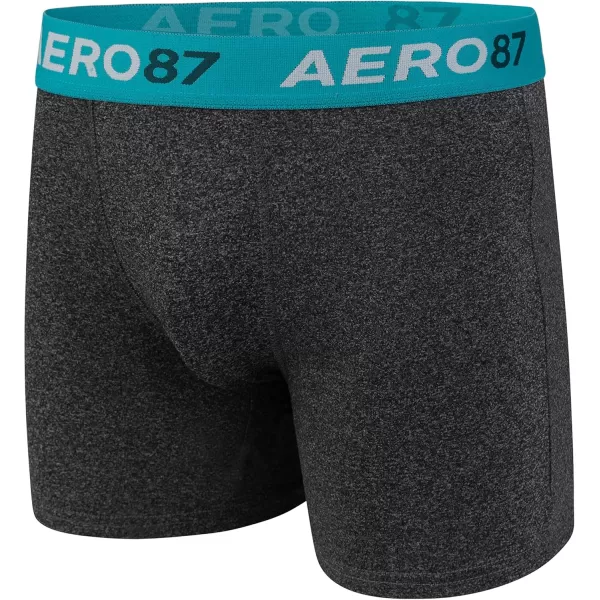 AEROPOSTALE Mens Boxer Briefs 4 Pack Poly Spandex Performance Boxer Briefs UnderwearBlue