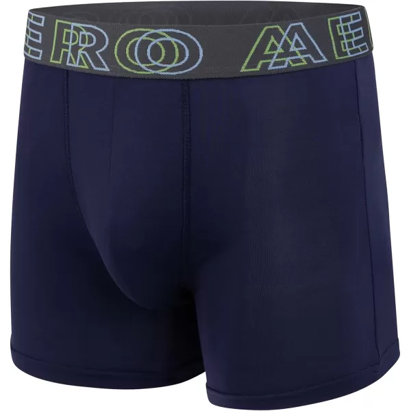 AEROPOSTALE Mens Boxer Briefs 4 Pack Poly Spandex Performance Boxer Briefs UnderwearBlue