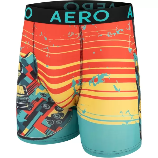 AEROPOSTALE Mens Boxer Briefs 4 Pack Poly Spandex Performance Boxer Briefs UnderwearGuitarDark NavyBlackBlue