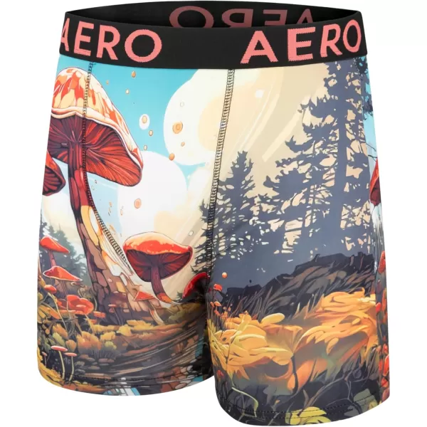 AEROPOSTALE Mens Boxer Briefs 4 Pack Poly Spandex Performance Boxer Briefs UnderwearMushroomCoralMushroomBlue