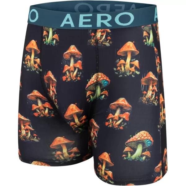 AEROPOSTALE Mens Boxer Briefs 4 Pack Poly Spandex Performance Boxer Briefs UnderwearMushroomCoralMushroomBlue