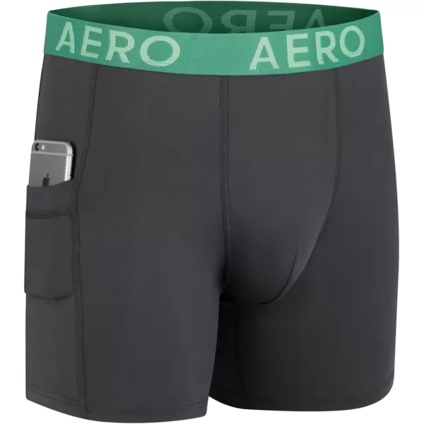AEROPOSTALE Mens Performance Compression Boxer Briefs Underwear Athletic Shorts Baselayer Running Workout Fitness ShortsMultiBlackCharcoalBlue