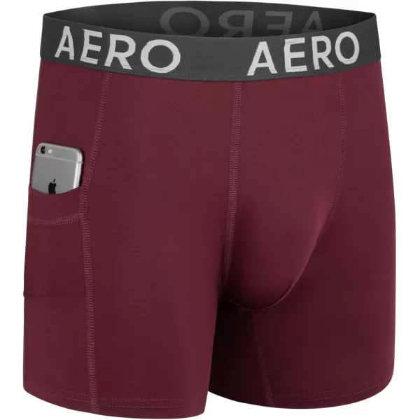 AEROPOSTALE Mens Performance Compression Boxer Briefs Underwear Athletic Shorts Baselayer Running Workout Fitness ShortsMultiNavyCharcoalBurgundy