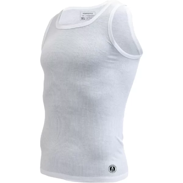 AEROPOSTALE Mens Tank Tops A Shirts Mens Undershirts Contour Fit 4 Pack Tank Top for MenWhiteNavyGreenRed
