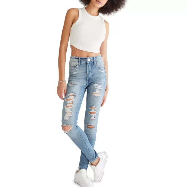 AEROPOSTALE Womens Aero Stretchy High Rise JeggingMedium Wash