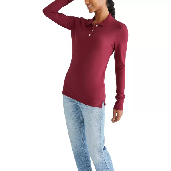 AEROPOSTALE Womens Aero Uniform Polo Long SleeveClassic Auburn