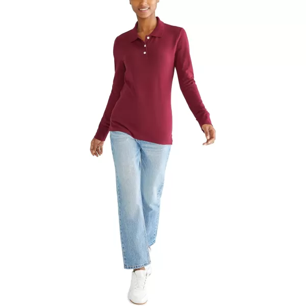 AEROPOSTALE Womens Aero Uniform Polo Long SleeveClassic Auburn