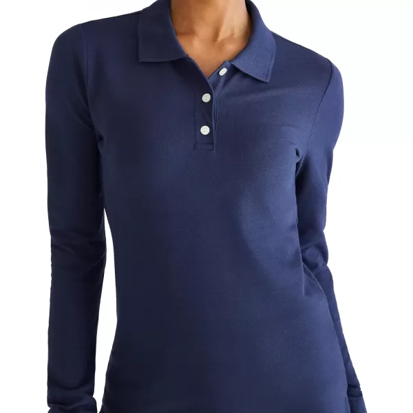 AEROPOSTALE Womens Aero Uniform Polo Long SleeveHeritage Navy