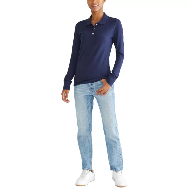 AEROPOSTALE Womens Aero Uniform Polo Long SleeveHeritage Navy
