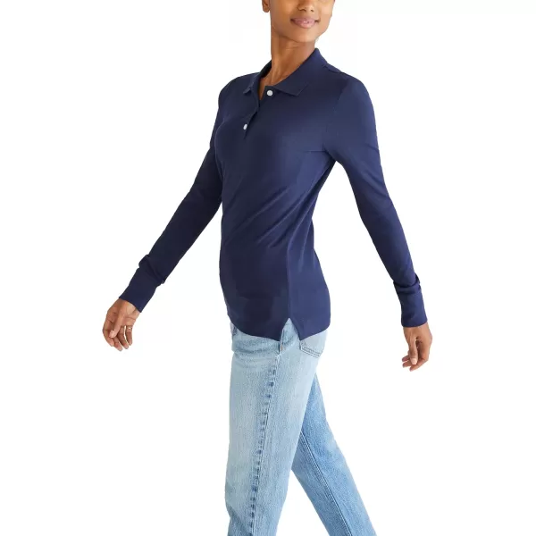 AEROPOSTALE Womens Aero Uniform Polo Long SleeveHeritage Navy