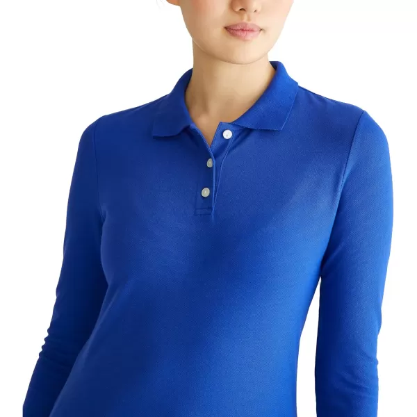 AEROPOSTALE Womens Aero Uniform Polo Long SleeveHonorable Blue
