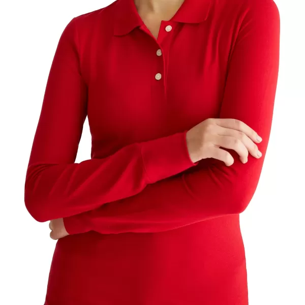 AEROPOSTALE Womens Aero Uniform Polo Long SleeveTrue Red