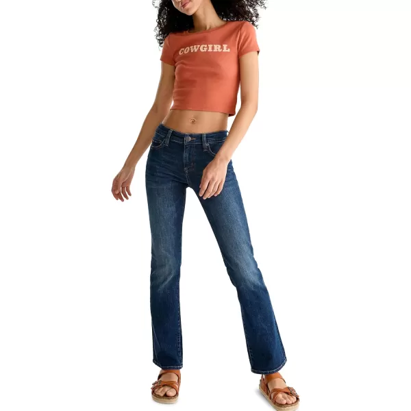 Aeropostale Womens Aero Mid Rise Bootcut JeanDark Wash