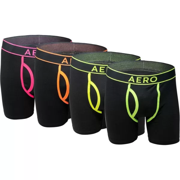 AEROPOSTALE Mens Boxer Briefs 4 Pack Cotton Stretch Boxer Briefs UnderwearBlack