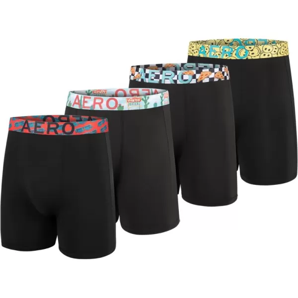 AEROPOSTALE Mens Boxer Briefs 4 Pack Poly Spandex Performance Boxer Briefs UnderwearBlackBlackBlackBlack