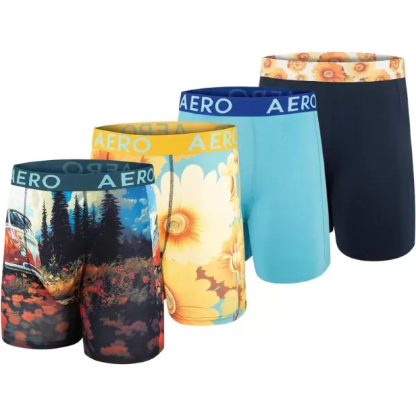 AEROPOSTALE Mens Boxer Briefs 4 Pack Poly Spandex Performance Boxer Briefs UnderwearMulticoloredMulticoloredNavyBlue