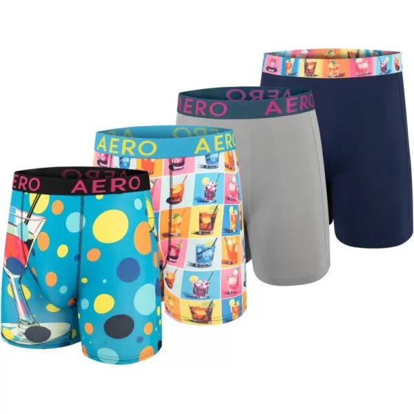 AEROPOSTALE Mens Boxer Briefs 4 Pack Poly Spandex Performance Boxer Briefs UnderwearMulticoloredMulticoloredNavyHeather