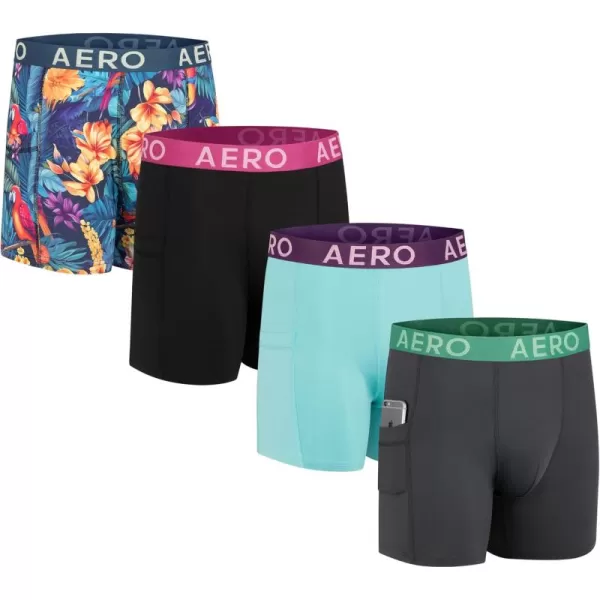 AEROPOSTALE Mens Performance Compression Boxer Briefs Underwear Athletic Shorts Baselayer Running Workout Fitness ShortsMultiBlackCharcoalBlue