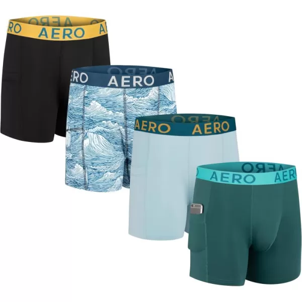 AEROPOSTALE Mens Performance Compression Boxer Briefs Underwear Athletic Shorts Baselayer Running Workout Fitness ShortsMultiLight BlueGreenBlack