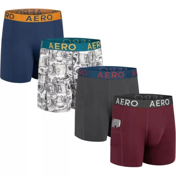 AEROPOSTALE Mens Performance Compression Boxer Briefs Underwear Athletic Shorts Baselayer Running Workout Fitness ShortsMultiNavyCharcoalBurgundy
