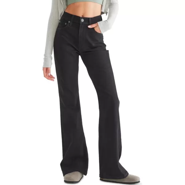 AEROPOSTALE Womens Aero High Rise Flare JeanBlack