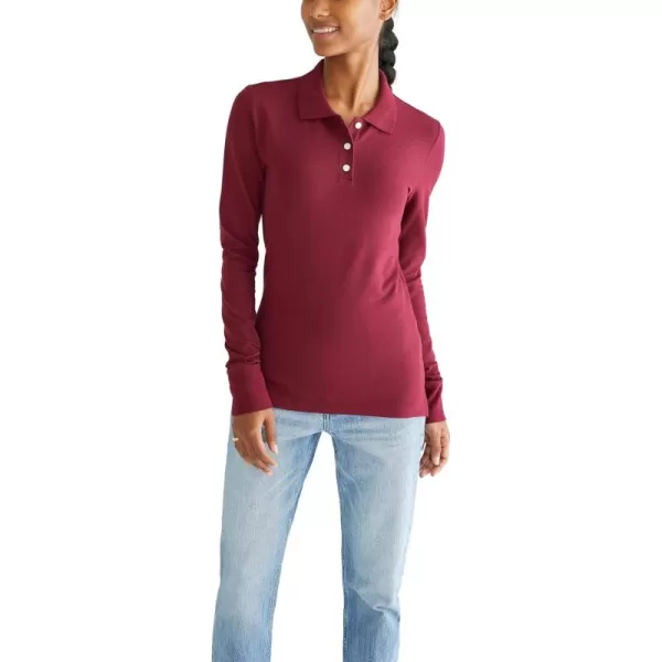 AEROPOSTALE Womens Aero Uniform Polo Long SleeveClassic Auburn