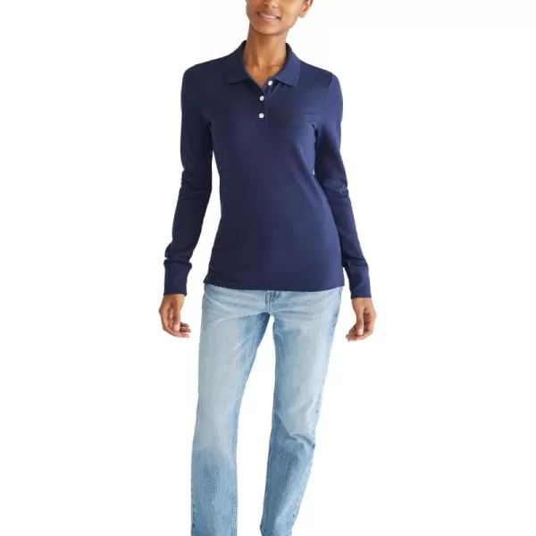 AEROPOSTALE Womens Aero Uniform Polo Long SleeveHeritage Navy