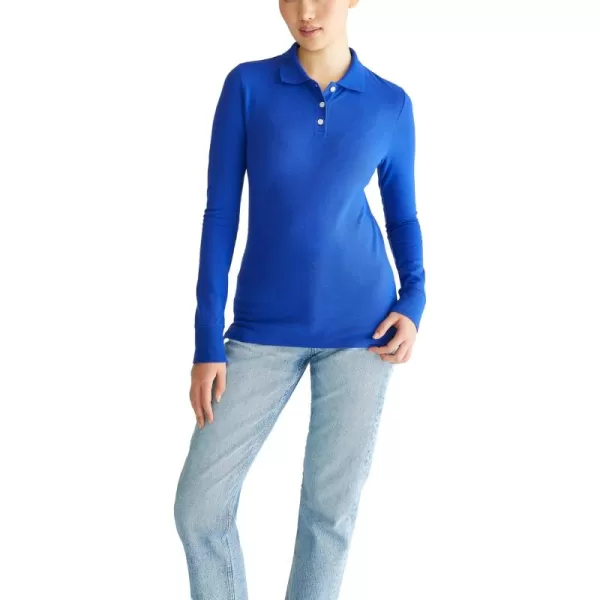 AEROPOSTALE Womens Aero Uniform Polo Long SleeveHonorable Blue