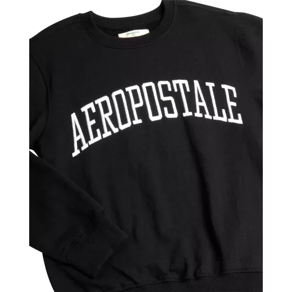 imageAEROPOSTALE Boys Sweatshirt  Kids Fleece Long Sleeve Crewneck Pullover  Youth Pullover Sweatshirt for Boys 816New Black