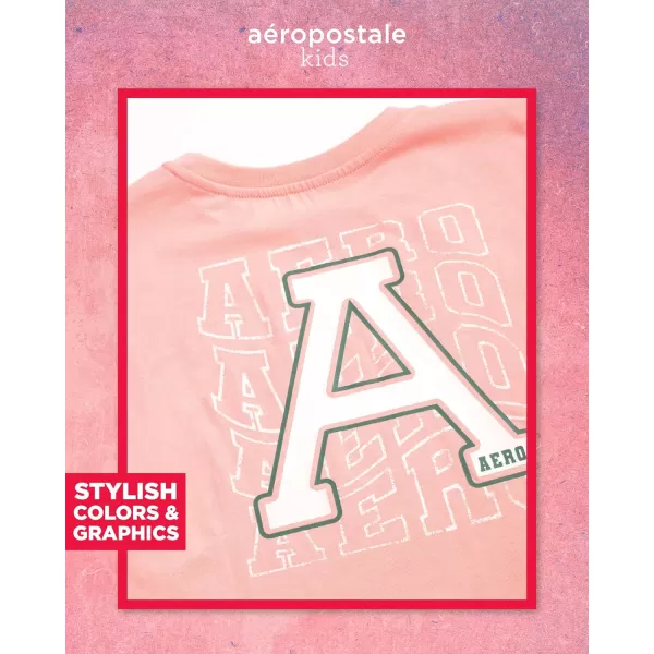 imageAEROPOSTALE Girls Skort Set  2 Piece Jersey Graphic Tee and Twill Cargo Scooter Skorts  Summer Outfit for Girls 716Green Coral